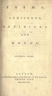 Tapa de Poems; ludicrous, satirical, and moral