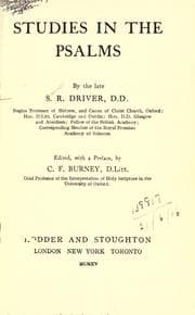 Tapa de Studies in the Psalms