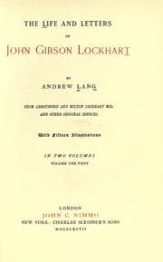 Tapa de The life and letters of John Gibson Lockhart