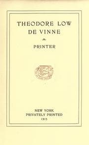 Tapa de Theodore Low De Vinne, printer