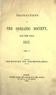 Tapa de Transactions of the Ossianic Society: for the years 1853-1858. --