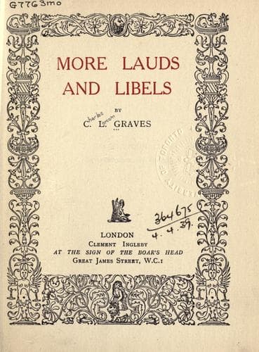 Tapa de More lauds and libels.