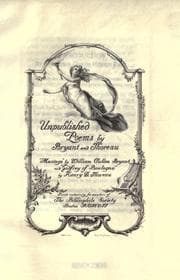 Tapa de Unpublished poems by Bryant and Thoreau