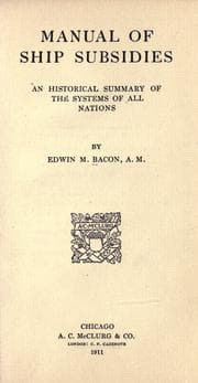Tapa de Manual of ship subsidies