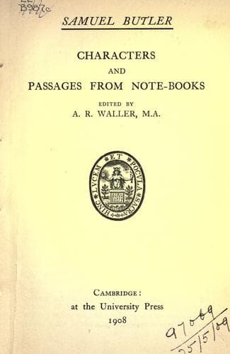 Tapa de Characters and passages from note-books