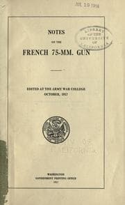 Tapa de Notes on the French 75-mm. gun