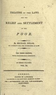 Tapa de A treatise of the laws for the relief and settlement of the poor
