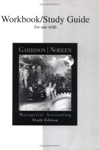 Tapa de Workbook/Study Guide for use with Managerial Accounting