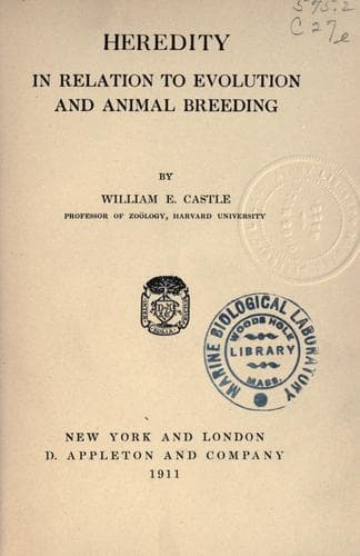 Tapa de Heredity in relation to evolution and animal breeding