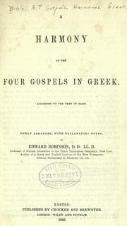 Tapa de A harmony of the four gospels in Greek