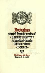 Tapa de Book-plates selected from the works of Edmund H. Garrett & a notice of them