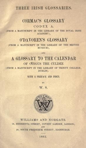 Tapa de Three Irish glossaries
