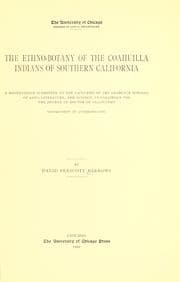 Tapa de The ethno-botany of the Coahuilla Indians of Southern California