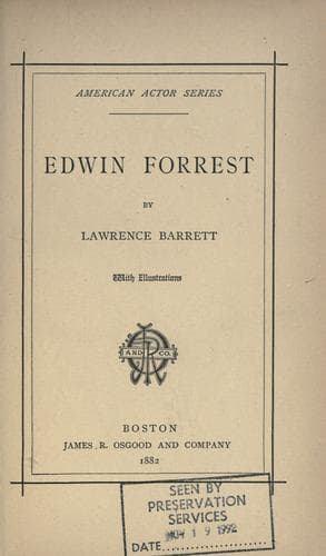 Tapa de Edwin Forrest.