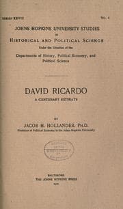 Tapa de David Ricardo, a centenary estimate