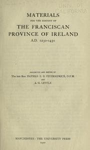 Tapa de Materials for the history of the Franciscan province of Ireland, A.D. 1230-1450