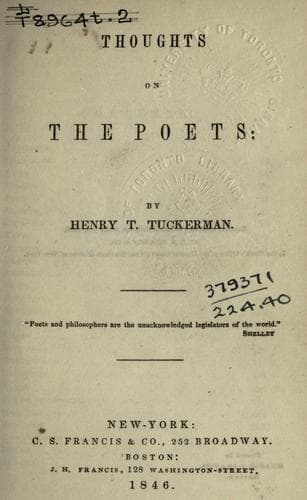 Tapa de Thoughts on the poets