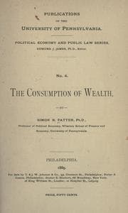 Tapa de The Consumption of Wealth