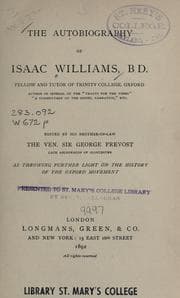 Tapa de The autobiography of Isaac Williams, B. D
