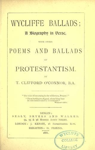 Tapa de Wycliffe ballads