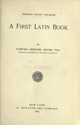 Tapa de A first Latin book