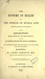 Tapa de The economy of health or The stream of human life from the cradle to the grave