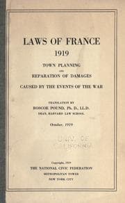 Tapa de Laws of France, 1919