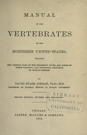 Tapa de Manual of the vertebrates of the northern United States, including the district east of the Mississippi River, and north of North Carolina and Tennessee, exclusive of marine species