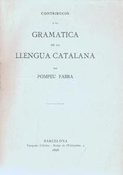 Tapa de Contribució a la gramatica de la llengua catalana