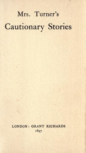 Tapa de Mrs. Turner's cautionary stories