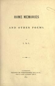 Tapa de Home memories and other poems