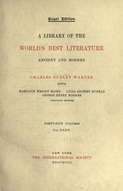 Tapa de A Library of the world's best literature, ancient and modern
