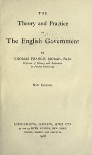 Tapa de The theory and practice of the English government