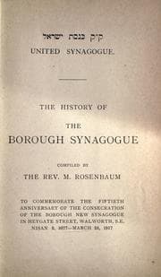 Tapa de The history of the Borough Synagogue