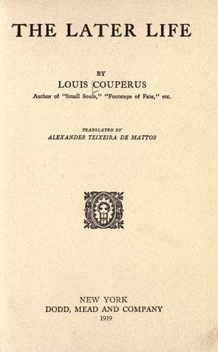 Tapa de The later life.