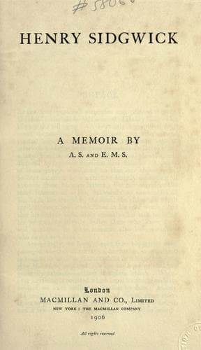 Tapa de Henry Sidgwick