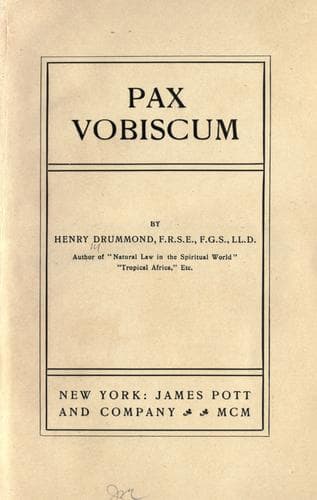 Tapa de Pax vobiscum.