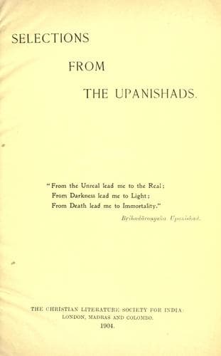 Tapa de Selections from the Upanishads