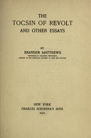 Tapa de The tocsin of revolt, and other essays