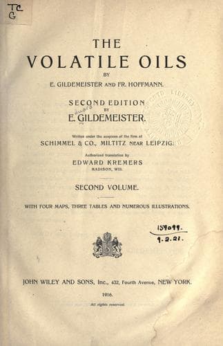 Tapa de The volatile oils