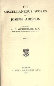 Tapa de The miscellaneous works of Joseph Addison