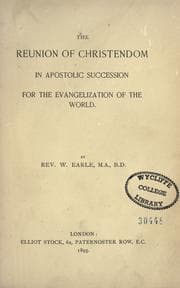 Tapa de The reunion of christendom in apostolic succession for the evangelization of the world