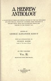 Tapa de A Hebrew anthology