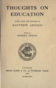 Tapa de Thoughts on education chosen from the writings of Matthew Arnold