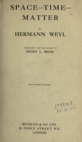 Tapa de Raum, Zeit, Materie