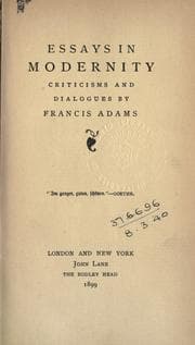 Tapa de Essays in modernity, criticism and dialogues