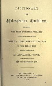 Tapa de Dictionary of Shakespearean quotations