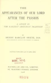 Tapa de The appearances of our Lord after the passion