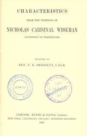 Tapa de Characteristics from the writings of Nicholas Cardinal Wiseman