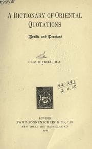 Tapa de A dictionary of Oriental quotations (Arabic and Persian)